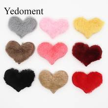 9 PCS Heart-Shaped Appliques Plush Patches For Hair Clips, DIY Craft Decoration Y19081302 2024 - buy cheap