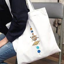 Bolso de compras de lona reutilizable para mujer, bolsa de mano de tela blanca, bolso de hombro, Harajuku, libro de estudiantes y profesores de dibujos animados 2024 - compra barato