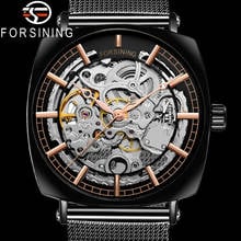 FORSINING Automatic Mechanical Men Wristwatch Military Army Sport Male Clock Top Brand Luxury Black Skeleton New Man Watch 8153 2024 - buy cheap