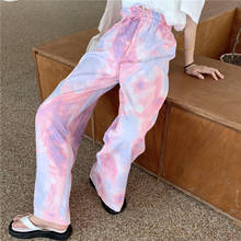 Tie Dye Printed Sweatpants Women Casual Loose Long Trousers Elastic High Waist Pants Capris Joggers Streetwear 2024 - buy cheap