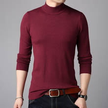 Cashmere Wool Sweater Men Autumn Winter Slim Fit Pullovers Men Argyle Pattern Wine Red Turtleneck Pull Homme Christmas Sweaters 2024 - buy cheap