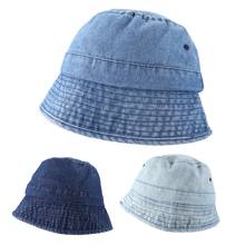 Japanese Unisex Vintage Washed Denim Bucket Hat Harajuku Hip Hop Outdoor Sunscreen Hiking Packable Panama Fisherman Cap 2024 - buy cheap