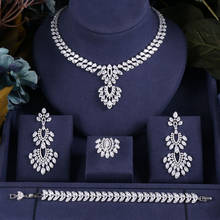 Accking  Luxury  4pcs Women Nigerian Wedding Bride Cubic Zirconia Necklace earring  set  Dubai Jewelry Set party gift 2024 - buy cheap