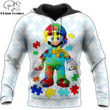 PLstar Cosmos-Sudadera con capucha para hombre y mujer, suéter informal Unisex con estampado 3D de autismo, su OK To Be Different, a la moda, Pullover-6 2024 - compra barato