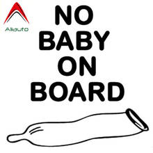 Aliauto Personality Funny Car Stickers No Baby on Board Used Condom Accessories PVC Waterproof Decal Black/silver,12cm*12cm 2024 - buy cheap