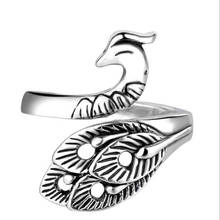 New Fashion Rings retro Silvery Peacock Phoenix Bird Wrapping Opening Adjustable Ring for Men and Women Party Gifts 2024 - buy cheap