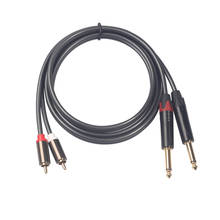Cable de Audio de 2 RCA a conector Dual de 6,35mm, enchapado en oro, Dual RCA a Dual Mono de 1/4 ", Cable macho de 6,35mm para amplificador de mezclador de guitarra, TV, AV 2024 - compra barato