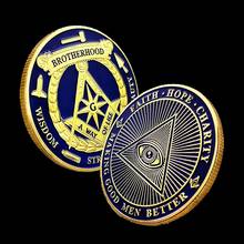Brotherhood freemasons maçônico moeda de ouro maçônico all-seeing olho moeda de ouro design mason token coleção de moedas 2024 - compre barato