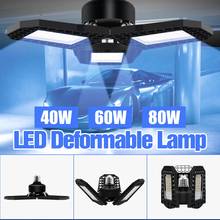 220V Ceiling Light Deformable Bulb LED Garage Lamp E27 Folding Lighting For Warehouse Bombillas UFO 40W 60W 80W High Power Bulb 2024 - buy cheap