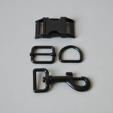 10  Set Metal Buckle Adjust Buckle D Ring Metal Dog Clasp  For Handmade Puppy Collar Leash Set Harness Dee Rings 25mm Bag -Black 2024 - buy cheap