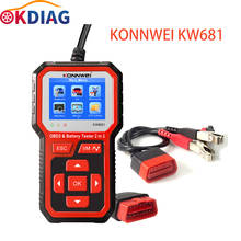 KONNWEI-probador de batería KW681 2 en 1, herramienta de diagnóstico de coche de 6-12V, Analizador de batería OBD2, instrumento de diagnóstico de fallos de coche, novedad 2024 - compra barato