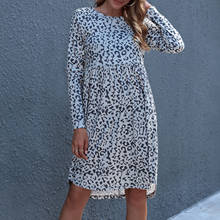 Women Leopard Print Dresses Long Sleeve High Waist Slim Design Elegant Loose Casual Dress Spring Autumn Dating Ladies Vestido 2024 - buy cheap