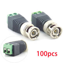 100Pcs wholesale BNC DC Male Connector Plug Adapter Video Balun Coax CAT5 for CCTV Camera Security Surveillance Accessories H10 2024 - buy cheap