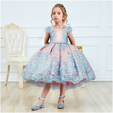 Детские платья принцессы для девочек; Кружевное бальное платье-пачка с цветочной вышивкой; Одежда для маленьких девочек; Детское платье для свадебной вечеринки 2024 - купить недорого