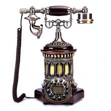 Solid Wood Antique Telephone Vintage Landline Fixed Telephone Corded Phone Button Dial, Caller ID, for Home Office Decoration 2024 - buy cheap