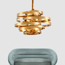Modern Stainless Steel Gold LED pendant lights lighting Circular Tornado Atmosphere pendant lamp luxury dining room hanging lamp 2024 - buy cheap