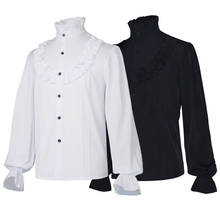 LCSP средневековая Пиратская благородная рыцарская рубашка для косплея средневековая Ретро рубашка с воротником-стойкой SCA LARP костюмы 2024 - купить недорого