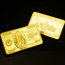 Barra de oro de 24k, monedas de Metal americano, barras de oro USD 100 dólares 2024 - compra barato