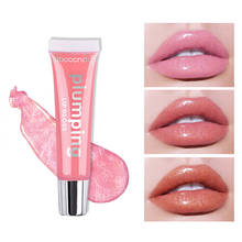 Batom líquido brilho plumping labial gloss labial plumper maquiagem grande brilho labial hidratante volume gordo brilhante vitamina e óleo mineral 2024 - compre barato