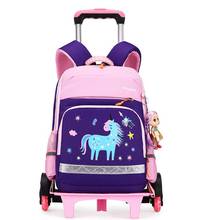School Bag With Wheels Trolley backpack for Girl Student Rolling Backpack kids Wheeled Bag for School Travel Trolley Bag Wheels 2024 - buy cheap