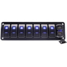 New 8 Gang Switch Panel Waterproof 12V Car Auto Boat Marine Blue Led Rocker Switch Panel Circuit Breakers Car Accessories 2024 - buy cheap