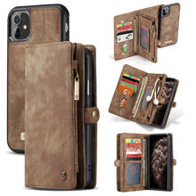 CaseMe Zipper Purse Leather Phone Case For iPhone 13 12 11 Pro XS Max XR X SE 2020 8 7 6 Plus Magnetic Wallet Card Cover Coque 2024 - buy cheap