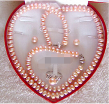 Jewelry 001029 Real Pink Pearl 18KWGP Clasp Bracelet Earrings Necklace Set 2024 - buy cheap