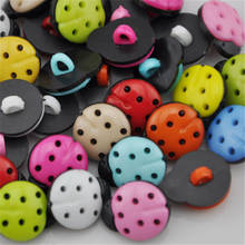 Botón de costura artesanal de ladybug, resina mixta, para recortes de ropa, PH39, 100 Uds. 2024 - compra barato