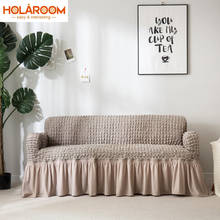 Funda de sofá elástica a cuadros 3D, cubierta de sofá universal con falda elegante para sala de estar, funda de sofá con reposabrazos 2024 - compra barato