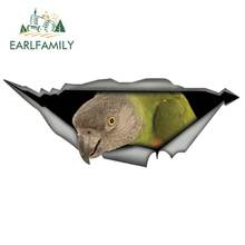 EARLFAMILY 13cm x 4.9cm 3D Senegal Parrot Car Sticker Torn Metal Decal Reflective Car Decoration Vinyl Bumper Stickers 2024 - buy cheap