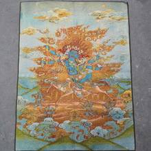 35 "thangka bordado budismo tibetano bordado de seda brocado nepal três cabeças seis braços mahakala buda estátua cavalo equitação 2024 - compre barato