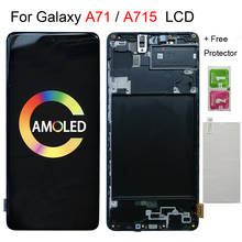 Amoled-tela de vidro, 100% original, com sensor digitalizador de toque, para samsung galaxy a71, a15, a715f, a715fd 2024 - compre barato