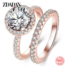 Zdadan 925 prata esterlina charme zircão anel para a moda feminina anéis de casamento jóias presente 2024 - compre barato