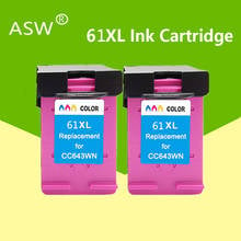 Cartucho de reposição asw 61xl, cartucho de tinta para hp, 61, deskjet 1000, 1050, 1055, 2050, 2512, 2540, 3050, envy 5530, 4500 2024 - compre barato