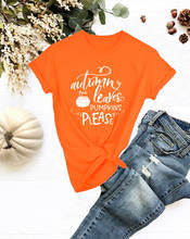 Autumn Leaves Pumpkin Spice T-Shirt Pumpkin Fashion Graphic Shirt Party Style Girl Tee Hipster T Shirt Casual Slogan Tops Outfit 2024 - buy cheap