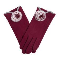 KUYOMENS guantes de invierno cálido arco guantes de muñeca suaves manoplas de cachemir dedo completa guantes mujer handschoenen 2024 - compra barato