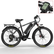 Bicicleta elétrica de 26 lâmpadas, 400w e 48v, bateria de lítio removível, suspensão com tampa, garfo com pedal assistente 2024 - compre barato