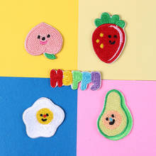 Food fruit avocado Strawberry, peach Patch Iron On Egg Patches For Clothing Embroidery Patches For Kids Clothes Appliques 2024 - buy cheap