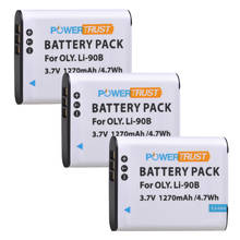 Powerconfiança-bateria para câmera digital, 3 peças de 1270mah modelo li90b, dimensões de 12g, rastreador sh-1, sh-2, ihs, t & g l20 2024 - compre barato