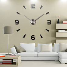 3D DIY Large Wall Clock Modern Design Silent Oversize Digital Clock for Living Room Acrylic Mirror Wall Sticker Home Decor 2024 - buy cheap