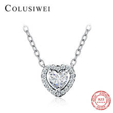 Colusiwei-collar con colgante de corazón brillante para mujer, de Plata de Ley 925 auténtica, regalo de San Valentín, joyería de compromiso de boda 2024 - compra barato