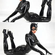 Mono de látex de piel sintética para mujer, peto Sexy de PVC negro, traje de una pieza para discoteca 2024 - compra barato