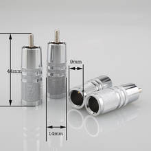 Plug de áudio rca or11r, alta qualidade, 4 peças, cabo de 8mm, conector de cobre hifi 2024 - compre barato