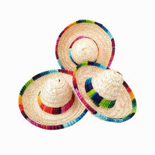 Sombrero de paja Natural de 10 piezas, Sombrero mejicano, Mini Sombrero para Baby Shower, decoración para fiesta de cumpleaños, suministros de mesa para fiesta 2024 - compra barato