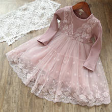 Embroidery Long Sleeve Girl Dress Cotton Flower Ball Gown Children Clothing 3-8 Years Kids Dresses for Girls Casual Clothes 2024 - buy cheap