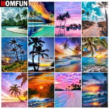 HOMFUN Diamond Painting Cross Stitch "Dusk landscape tree" Full Square Round Diy 5d Diamond Embroidery Picture Rhinestone Art 2024 - buy cheap