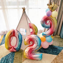 Arco de globos de aluminio de 32 pulgadas para niños y niñas, primer cumpleaños, 18, 30, corona, feliz cumpleaños, suministros de decoración para fiesta de Baby Shower 2024 - compra barato
