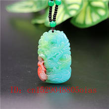Collar con colgante de dragón y piedra de Jade azul Natural para hombre y mujer, joyería china de jadeíta, amuleto tallado, regalos de moda 2024 - compra barato