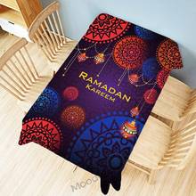 Muslim Eid Mubarak Ramadan Decoration Art  Arabic Lantern Mandala Waterproof Cotton Linen Table Cloth Wall Tapestry Desk Cover 2024 - buy cheap