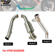Zs racing-conector de cano de escapamento para motocicleta, universal, 50.8mm, 60mm, para ktm 690, duke 690, 2012 a 2017 2024 - compre barato